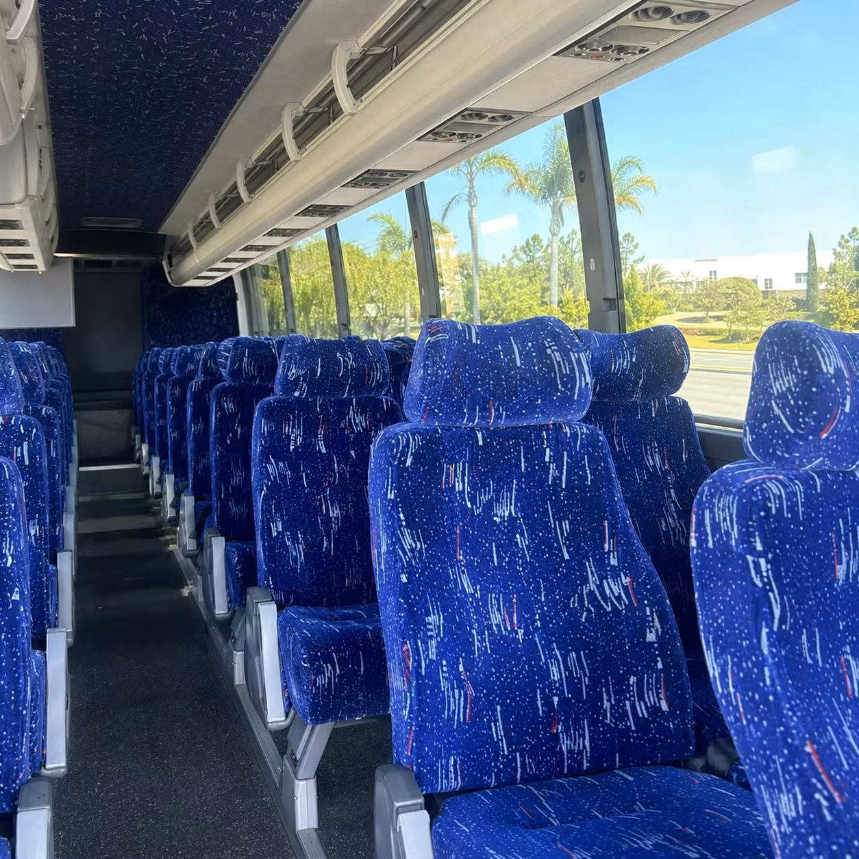 56 passenger charter bus interior